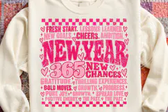 New Year 365 New Chances PNG | Pink Motivational Typography Product Image 4