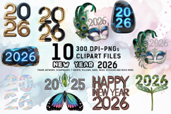 Fancy New Year 2026 Clipart Bundle Product Image 1