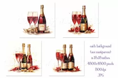 New Year's Eve Backgrounds, Bottle of Champagne, Red Product Image 2