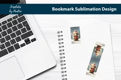 new year Bunny in Sant Hat Printable Magnetic Bookmark