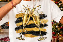New Year Champagne PNG, Black & Gold Sparkling Celebration S Product Image 3