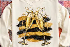 New Year Champagne PNG, Black & Gold Sparkling Celebration S Product Image 4