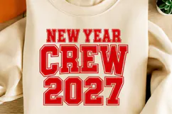 New Year Crew 2027 PNG | Varsity New Year Celebration Png Product Image 1