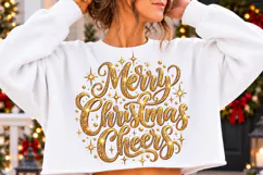 Merry Christmas Gold Glitter PNG | Elegant Christmas Png Product Image 2