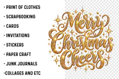 Merry Christmas Gold Glitter PNG | Elegant Christmas Png Product Image 3