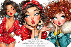 New Year Cute Girl Clipart - New Year Cute Girl PNG Product Image 1