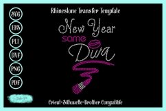 New Year Diva Rhinestone or Vinyl Faux Rhinestone SVG Product Image 1