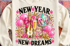 New Year Dreams 2027 PNG, Pink & Gold Champagne Disco Ball S Product Image 4