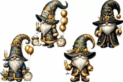 New Year Gnomes Clipart Watercolor PNG Product Image 2
