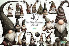 New Year Gnomes Clipart Bundle Product Image 1