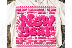 New Year New You Retro Pink New Year Typography Motivational Product Image 1