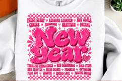 New Year New You Retro Pink New Year Typography Motivational Product Image 2