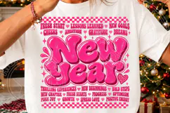 New Year New You Retro Pink New Year Typography Motivational Product Image 3