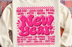 New Year New You Retro Pink New Year Typography Motivational Product Image 4