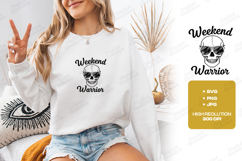 Weekend Warrior Skull SVG PNG JPG Sunglasses Cool Art Product Image 2