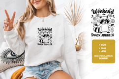 Weekend Snack Juggler SVG | Cute Raccoon Shirt Design Product Image 2