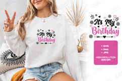 Its My Birthday Month Tshirt Design Script Typography Art Product Image 2