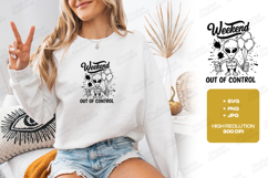 Weekend Out Of Control Alien SVG | Funny Party Shirt Product Image 2