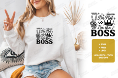 I’m Not I’m The Boss SVG PNG JPG Crown Skeleton Hand Art Product Image 2