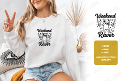 Weekend Raver Frog SVG Cute Music Party Drink T Shirt Design Product Image 2