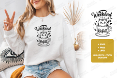 Weekend Refill Coffee Cat Tshirt Design Cute Mug Art Product Image 2