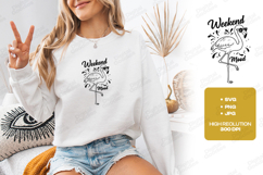 Weekend Mood Flamingo SVG PNG JPG Cute Summer Shirt Art Product Image 2