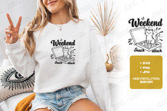 Weekend Snack Attack Cat SVG PNG JPG Pizza Funny Art Product Image 2