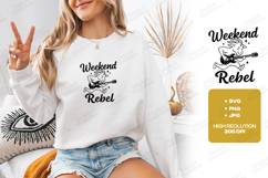 Weekend Rebel Goat SVG Funny Rock Guitar Music T Shirt Product Image 2