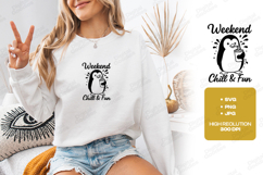 Weekend Chill And Fun Penguin SVG PNG JPG Cute Art Product Image 2