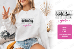 Birthday Girl Tshirt Design Modern Script And Outline Art Product Image 2
