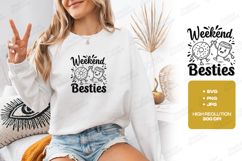 Weekend Besties Coffee And Donut SVG PNG JPG Cute Art Product Image 2