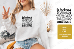 Weekend Hibernate Cat SVG PNG JPG Cute Cozy Sleep Art Product Image 2