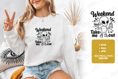 Weekend Take Me Out Alien SVG Funny Burger and Drink Art Product Image 2