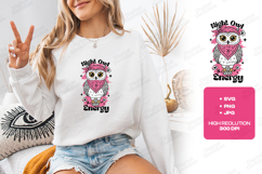 Night Owl Energy Cute Owl Shirt Design Product Image 2