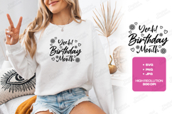 Yeah Birthday Month Tshirt Design Script Typography Art Product Image 2
