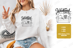 Weekend Plans Couch SVG PNG JPG Popcorn Movie Night Art Product Image 2