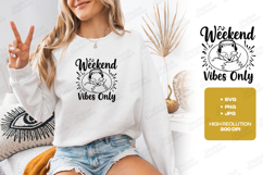 Weekend Vibes Only Fox SVG Cute Headphones Animal Design Product Image 2