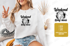 Weekend Spiky Mood Hedgehog Tshirt Design Cute Donut Product Image 2