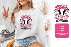 Punk Rock Caffeinated Cow Shirt Design Product Image 2