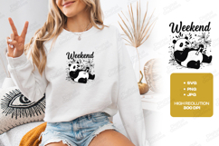Weekend Panda SVG PNG JPG Cute Bamboo Bear Funny Art Product Image 2