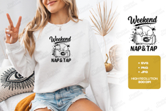 Weekend Nap &amp; Tap Cat SVG | Cute Weekend Shirt Design Product Image 3