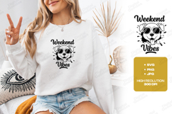 Weekend Vibes Dog SVG PNG JPG Cute Funny Pet Shirt Art Product Image 2