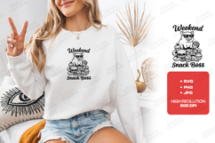 Weekend Snack Boss Pig Tshirt Design Funny Food Product Image 2