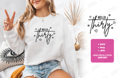 Hello Thirty SVG for T-Shirt and Craft Projects Product Image 2