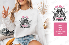 Deadly Darling Cowgirl Skull Shirt Design Product Image 2