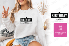 Birthday Girl Tshirt Design Modern Black And White Text Product Image 2