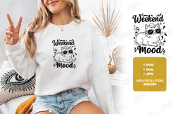 Weekend Mood Cat SVG PNG JPG Cute Funny Kitty Shirt Art Product Image 2