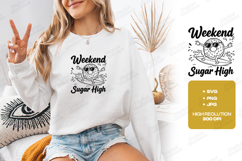 Weekend Sugar High Donut SVG Funny Surfing T Shirt Design Product Image 2