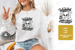 Weekend Bass Drop Alien DJ SVG Funny Music T Shirt Design Product Image 2