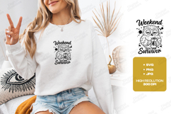 Weekend Survivor Owl SVG Funny Coffee Cute Graphic Design Product Image 2